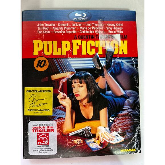 Pre-owned Pulp Fiction Blu-Ray DVD John Travolta Uma Thurman Bruce Willis - Picture 1 of 6